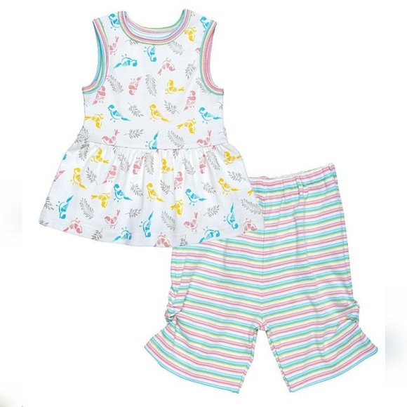 Capri Set 12 mo - Baby Birds  Organic Cotton NWT - Picture 1 of 1